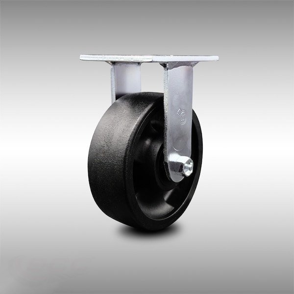 6 Inch Stainless Steel Glass Filled Nylon Wheel Rigid Caster with Ball Bearing